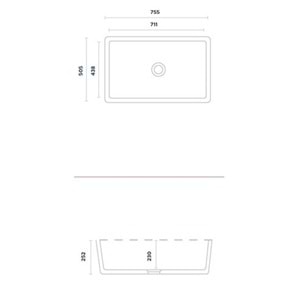 ROMA 30 SERAMİK MUTFAK EVİYESİ SİYAH (755x505x252)